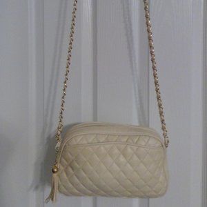 Genuine leather, bone/off white purse